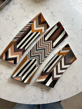 Missoni Geometric Serving Tray Set in Brown & Black